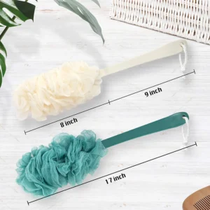 2Pack Back Scrubber for Shower，Loofah Sponge Shower Brush