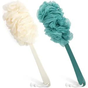 2Pack Back Scrubber for Shower，Loofah Sponge Shower Brush